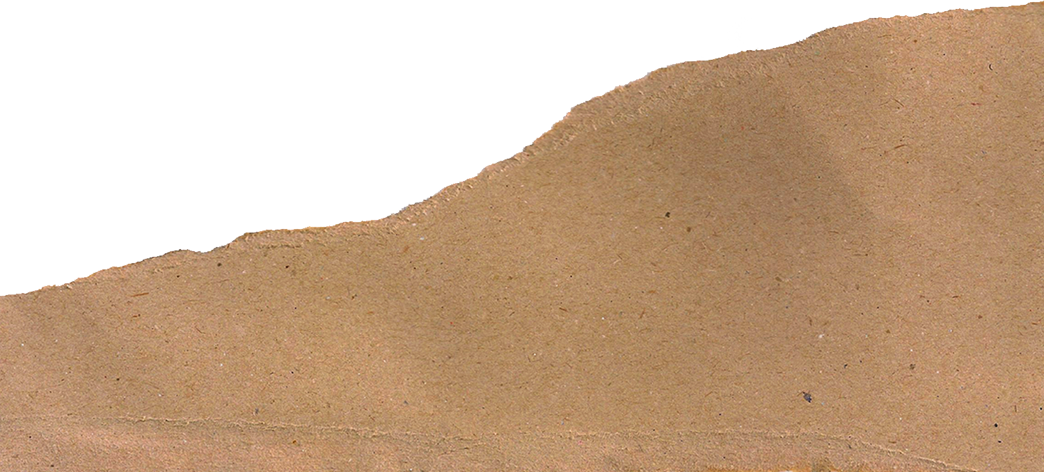 Brown Kraft Paper with One Side Ripped at an Angle